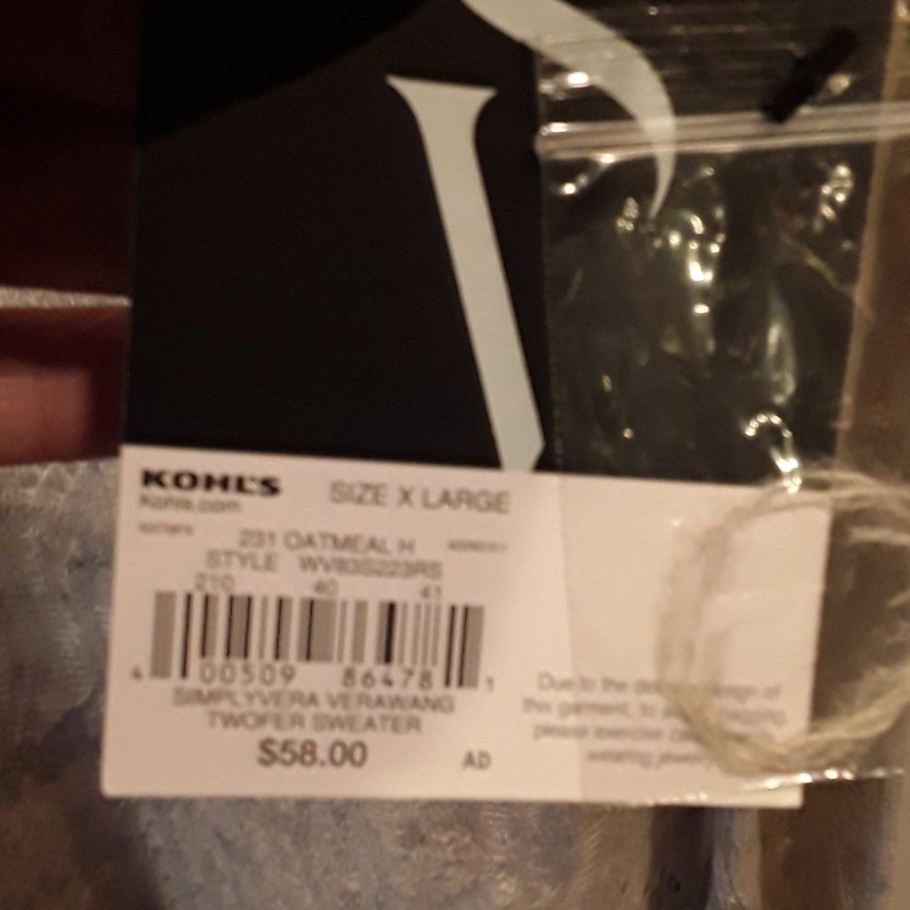 NWT-Vera Wang tan grey heathered sweater and top - Picture 8 of 10